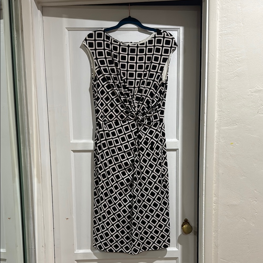 Ralph Lauren Elegant Black and White Geometric Dress